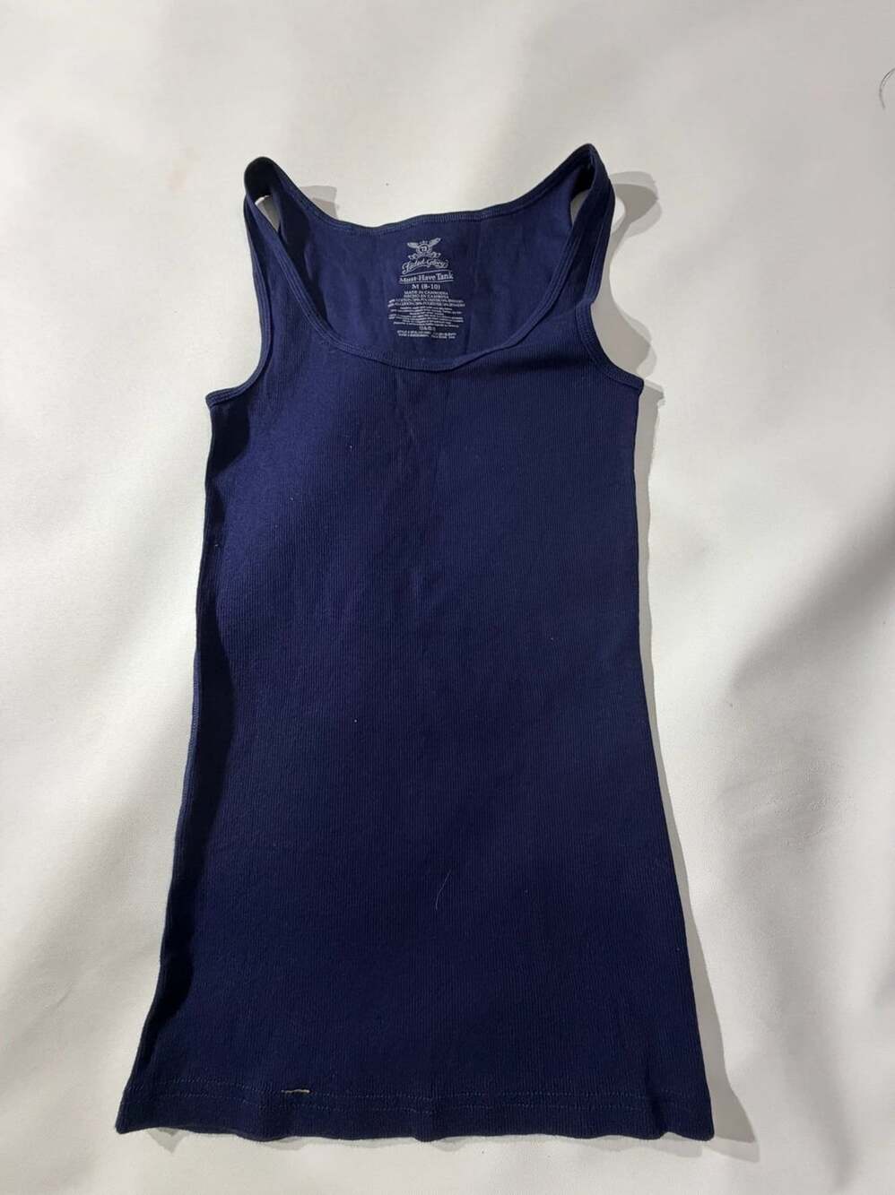 Faded Glory Navy Blue Ribbed Scoop Neck Tank Top Womens Medium 8-10